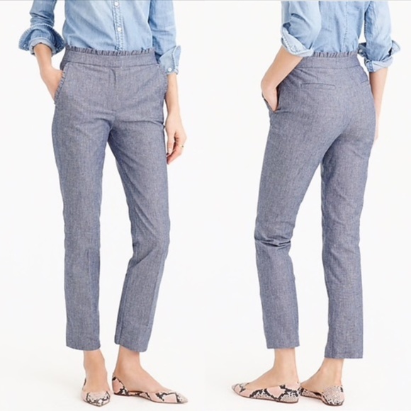 J. Crew Pants - J. Crew Chambray Ankle Dress Pants Sz 10